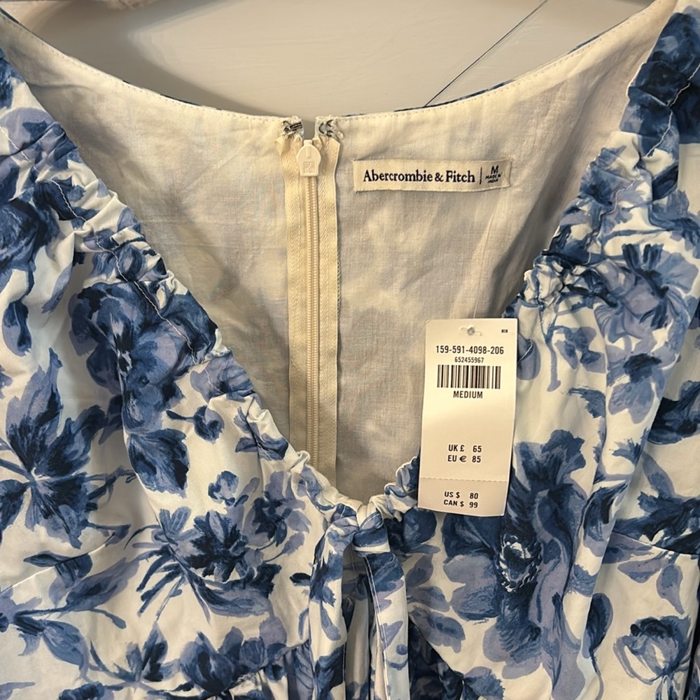 Abercrombie & Fitch Blue and White Floral Mini Dress - Picture 3 of 5